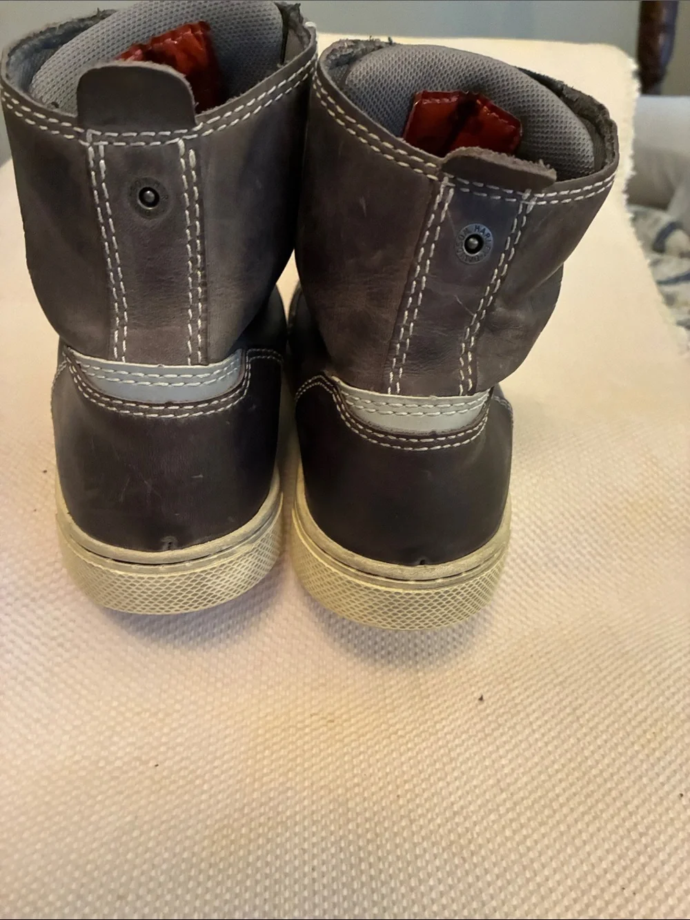 Harley Davidson Steinman Men's High-Top Casual Distressed riding sneaker-grey